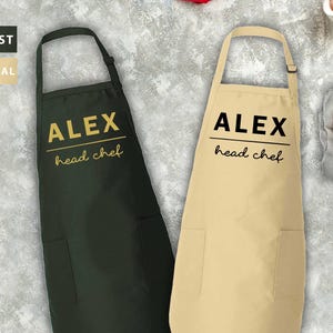 Men&#39;s Apron,Personalized Apron,Kitchen Apron,Custom Apron Gift,Cooking Apron,Head Chef,Chef Gift For Him,Father&#39;s Day Apron,Printed Apron
