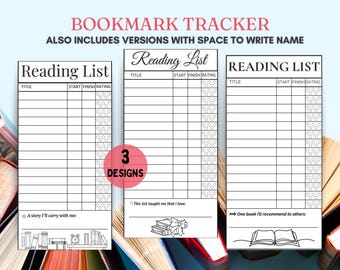 Book Tracker, Reading List Bookmark Printable Tracker, Reading Tracker, Book club 2025, TBR tracker, Kids Reading Log, Gift for book lover