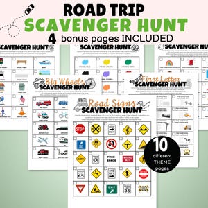 Road Trip Scavenger Hunt, Road Trip games, Kids travel activities, Fun car games, Road Trip Activities, Family Car Trip Games