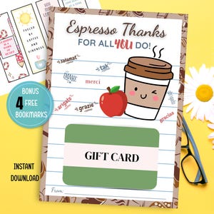 Porta carte regalo di ringraziamento, carta regalo di ringraziamento per insegnanti, carta di ringraziamento per il personale scolastico, regalo di ringraziamento per volontari, carta regalo per caffè