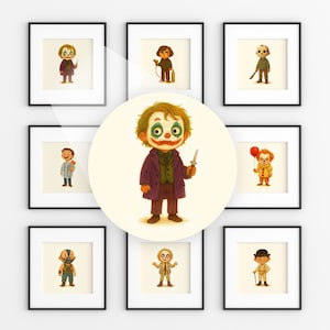 Movie Villains Prints | Digital Download Art Prints | TV & Film Bad Guys Wall Art | Pop Culture Poster Set