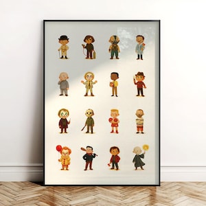 Cartoon Villains Poster | Movie & TV Villain Wall Art | Pop Culture Print | Funny Bad Guys Illustration | Gift for Film Buffs