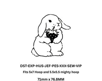Cute Bunny Embroidery Design – 5x7 Hoop (Digital Download)