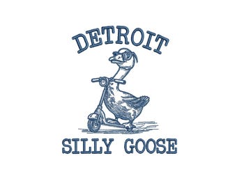 Detroit Silly Goose Embroidery File | Hoodie & Crewneck Design