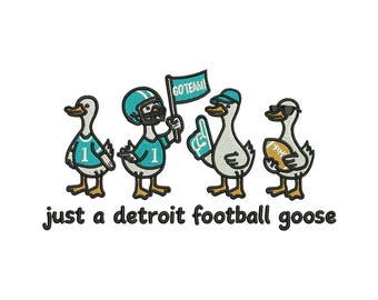 Detroit Goose Football Embroidery File for Hoodies & Crews