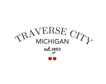 Retro Traverse City Cherry Embroidery Design (Instant Download)