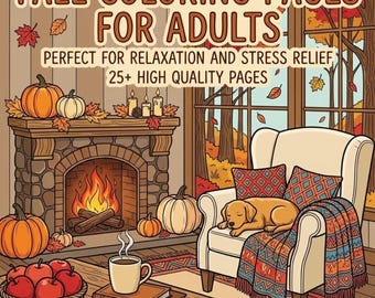 Cozy Autumn Coloring Pages for Adults (Digital Download)