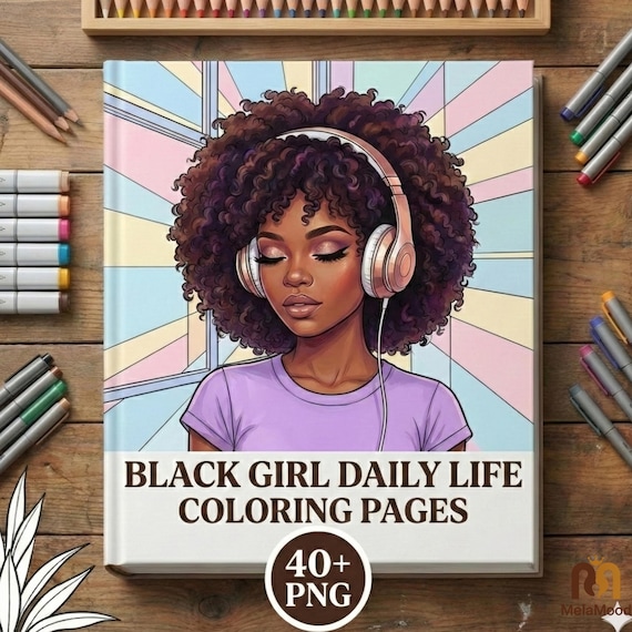 Black Women Coloring Book | Melanin Daily Life (Digital Download PNGs)