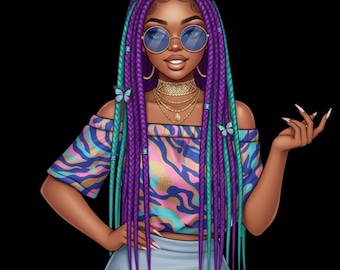 Black Girl Magic Clipart Bundle: Afro Queen PNG Graphics (Digital Download)