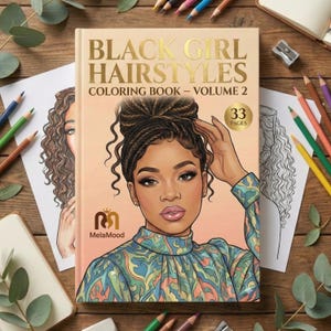 Black Girl Hairstyles Coloring Book | Natural Hair Line Art (Digital Download)