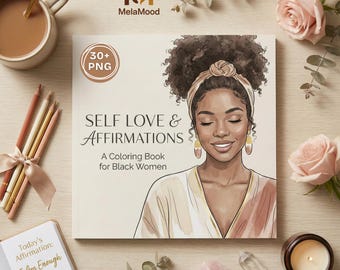Black Girl Coloring Pages | Self-Love & Affirmation Coloring Book for Black Women | 30+ Stress Relief Gift | African American Adult Coloring