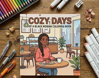 Schwarze Frauen Malvorlagen, Melanin Art, Cozy Lifestyle (Digitaler Download)