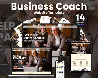 Professional Canva Website Template for Life Coaches Professional Coach Website for Business Growth Modern Canva Design for  for Coaches