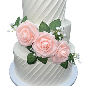 Three Tier Fake Cake with Pink Flowers