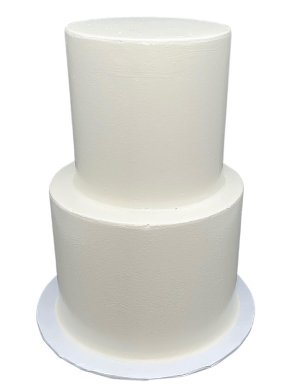 FromJennWithLove | 2 Tier Fake Wedding Cake 12" | 6" & 8" Tiers | Smooth Ivory | USA – Fast 1-2 Day Processing