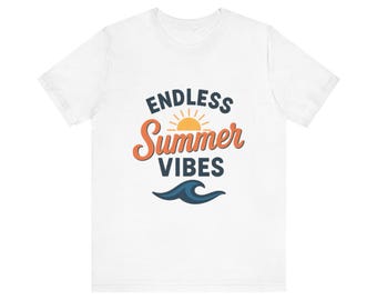 Sun-Kissed Vibes Unisex Summer T-Shirt with Elegant Typography & Palm Illustration
