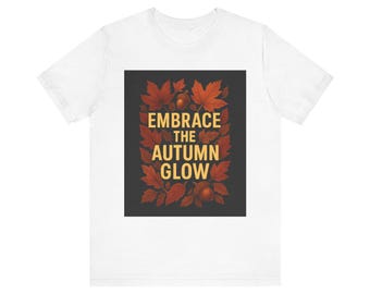 Asmonox Cozy Autumn Leaves Unisex Tee with Warm Typography Design