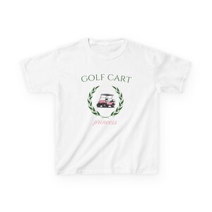 ゴルフカートプリンセスキッズTシャツ、若いゴルファーのための楽しいTシャツ、カジュアルな夏服、小さな女の子へのギフト、誕生日に最適