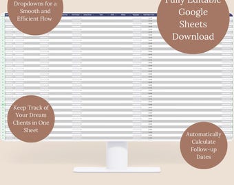 Client Follow Up Tracker: CRM Google Sheets Spreadsheet (Digital Download)