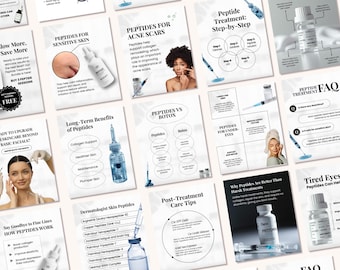 Peptide Therapy Instagram Posts, peptide marketing templates for social media, Peptide Therapy Canva, Peptide flyer, Mespa Marketing Kit