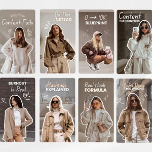 Minimal luxury brown Canva reel covers for content creators and influencers