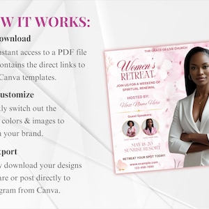 Women’s Retreat Flyer | Church Event Flyer | Christian Conference Flyer | Editable Canva Template | Religious Event Flyer