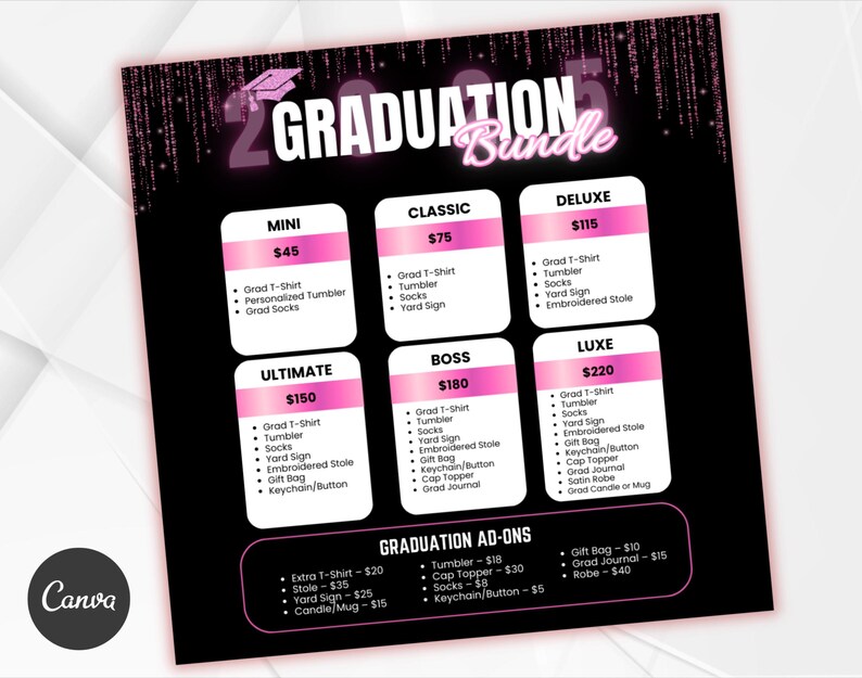 Graduation Flyer Bundle Grad Party Flyer Templates Senior Night