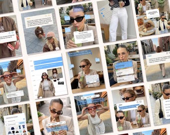 55 Trendy iOS Core Instagram Content Creator Templates, Digital Marketing Posts, Bold Blue Posts Kit, SMM Viral, Aesthetic Instagram.