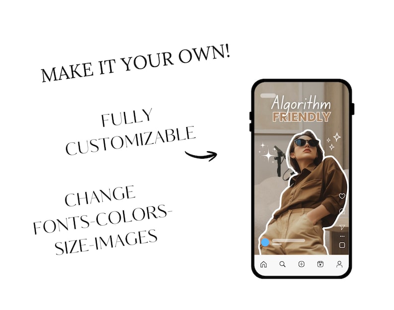Social media manager Instagram reel cover templates with elegant brown neutral design