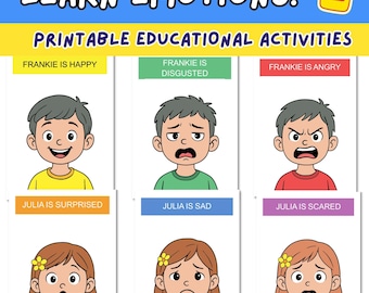 Emoties-werkbladen afdrukbaar pdf-bestand – Feelings-activiteiten en flashcards voor kinderen van 5-7