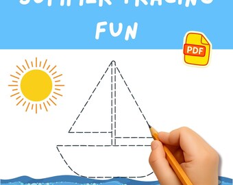 Summer Tracing Workbook: Fine Motor Skills, Preschool Printable (PDF Download A4/US Letter)