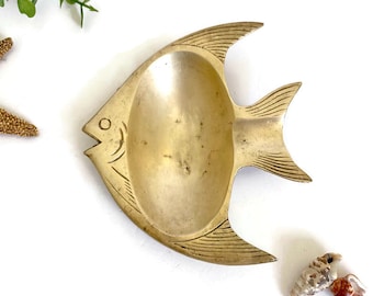 Vintage Brass Fish Dish, Ashtray or Ring Dish