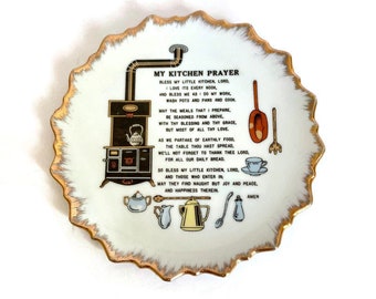 Vintage Kitsch Kitchen Plate, My Kitchen Prayer