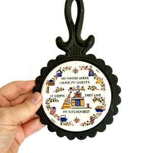 Vintage Iron Kitchen Trivet: Kitsch Kitchen Decor
