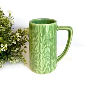 Vintage Tall Green Pottery Mug, Mount Clemens for McCoy