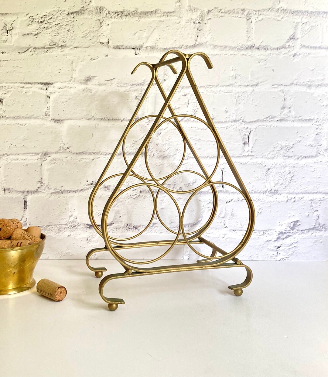 Vintage Small Metal Wine Rack Wine Holder Three Bottle Etsy