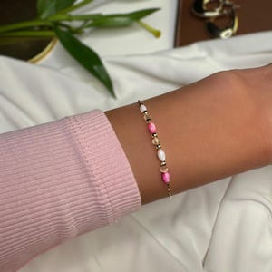Gold Plated Adjustable Handmade Bracelet, Beaded Brass Bracelet, Jewellery, Boho, Elegant, Unique Gift, Summer Bracelet, Holiday Bracelet