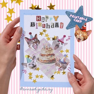 BirthdayCard | CatBirthdayCard | FunnyBirthdayCard | PrintableBirthdayCard | CatLoversGift | CuteCats | CatParty | BirthdayCats