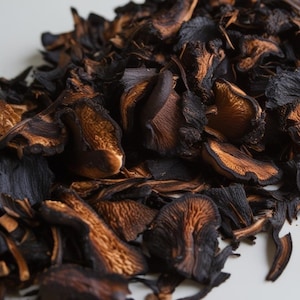 Cogumelo Chaga Selvagem (Inonotus obliquus) | Cortado e Seco | 50g | Chá, Tinturas, Cuidados com a Pele