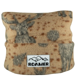 Tan Deer Fleece Hat - Hunting Beanie, Cozy Outdoor Winter Hat, Warm Fleece Cap for Camping and Hiking