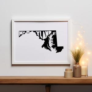Maryland Typography Print | Minimalist State Wall Art | Modern Home Decor | Unframed Rolled Poster | Gift for Maryland Lovers