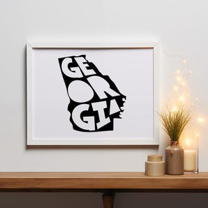 Georgia Typography Print | Minimalist State Wall Art | Modern Home Decor | Unframed Rolled Poster | Gift for Georgia Lovers