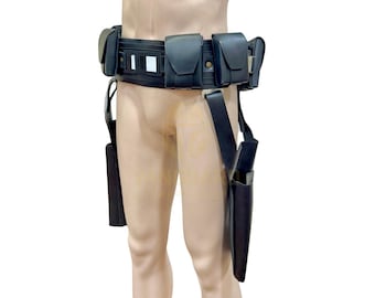 Cintura in pelle Bo-Katan Mandalorian per cosplay con fondine e tasche — Accessorio per armatura, costume di Star Wars