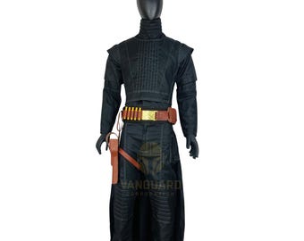 Traje de cosplay de Boba Fett con cinturón de cuero – Disfraz de Mandaloriano de Star Wars