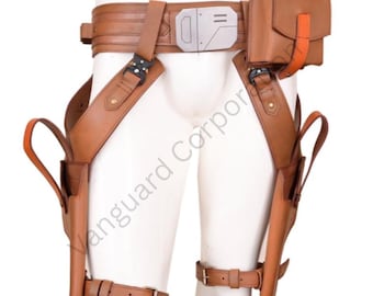 Mandalorian Leather Belt with Holsters: Star Wars Cosplay Costume