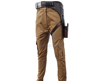 Cal Kestis Jedi Survivor Pants & Leather Holster Belt | Star Wars Cosplay Outfit Accessory