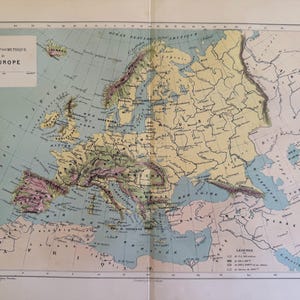 Carte Hypsometrique de L'Europe (Hypsometric map of Europe)