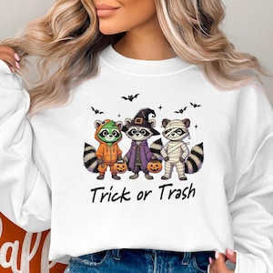 Halloween Raccoon Png, Trick or Trash Digital Download, Straszna Sztuka Sezonowa, Kostium Racoon, Grafika Imprezowa, Mumia Frankenstein Witch