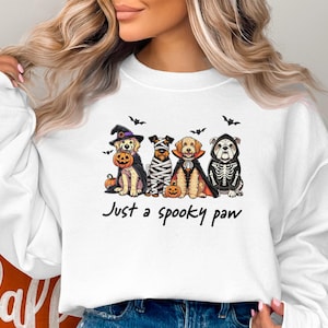 Spooky Paw Halloween Dogs PNG, Digital Download, Cute Halloween Png, Dog Halloween Costume Png, Animal Halloween Png, Halloween Art