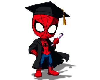 Spiderman Graduation PNG | Superhero Graduate Clip Art (Instant Download) 2026 Graduate
